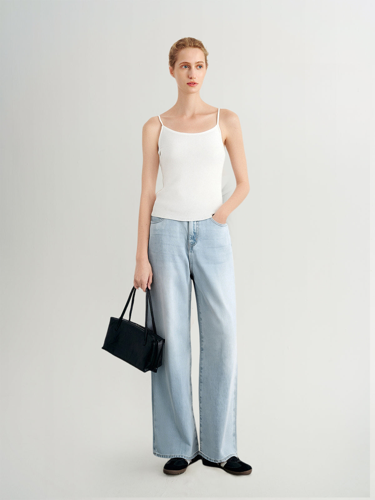 Blue Wide-Leg Jeans Pants