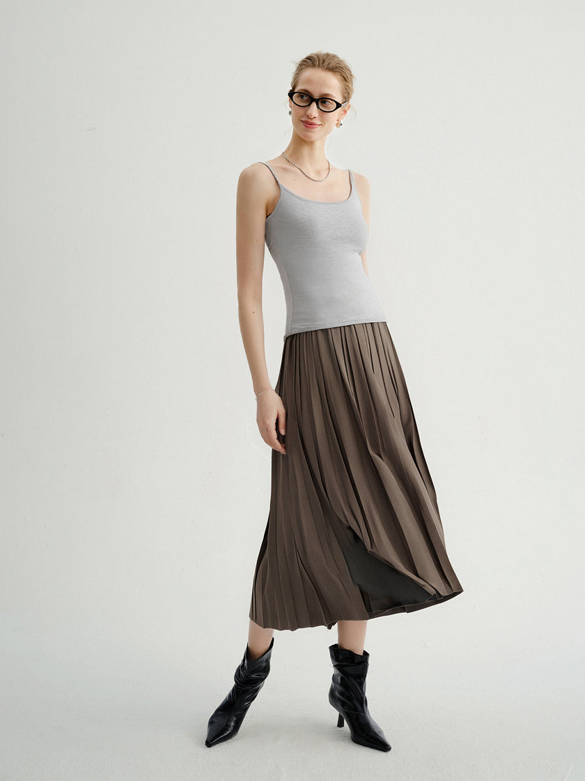 Light Grey Slim Strap Tank Top