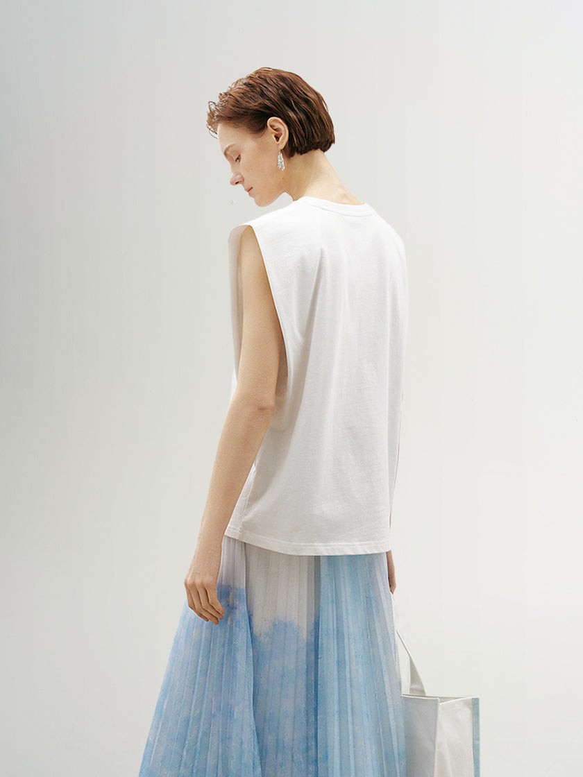 Monet 100% Cotton Sleeveless Knit Top