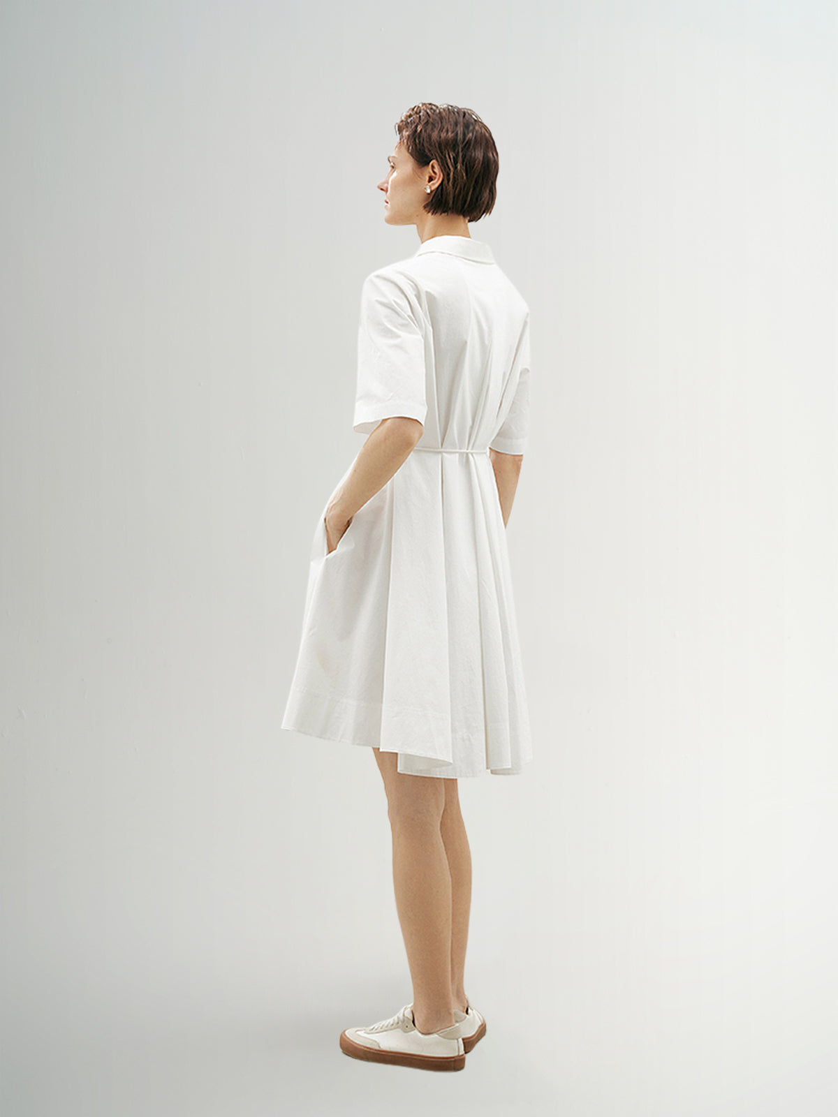 Half Sleeves 100% Cotton Shirt Dress