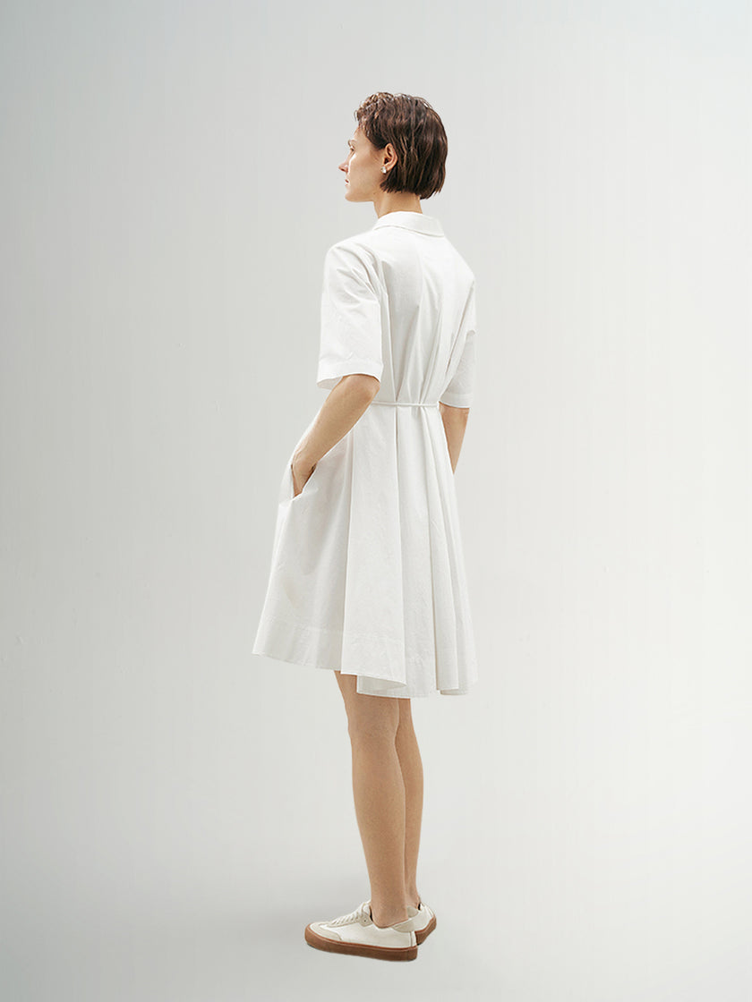 Half Sleeves 100% Cotton Shirt Dress