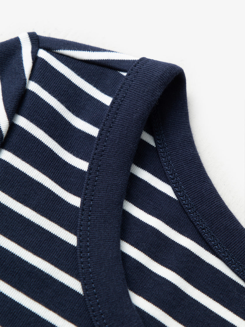 Stripe Round Neck Cotton T-Shirt
