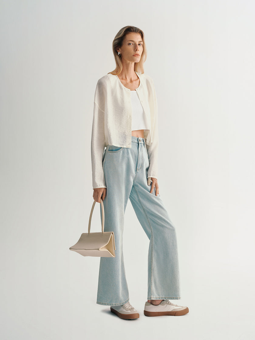 Lyocell Blend Cropped Jacket