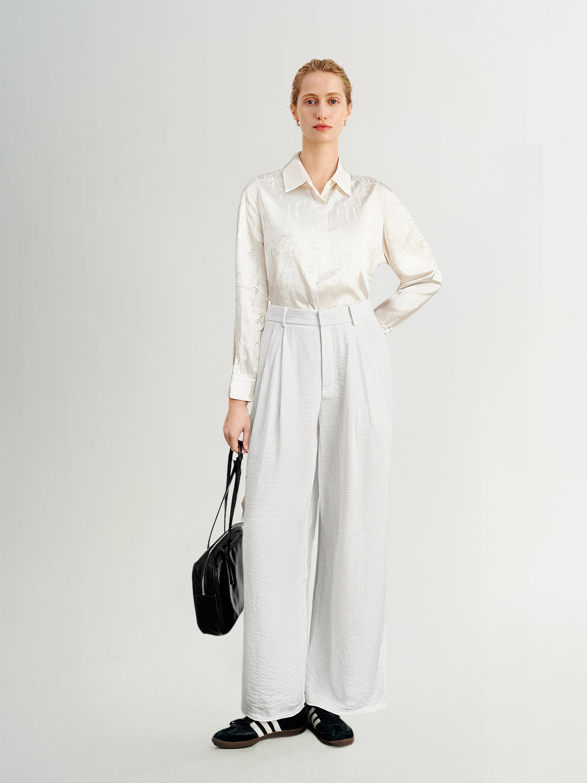 Silk Jacquard Satin Shirt