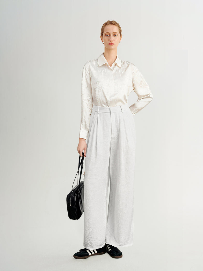 Silk Jacquard Satin Shirt