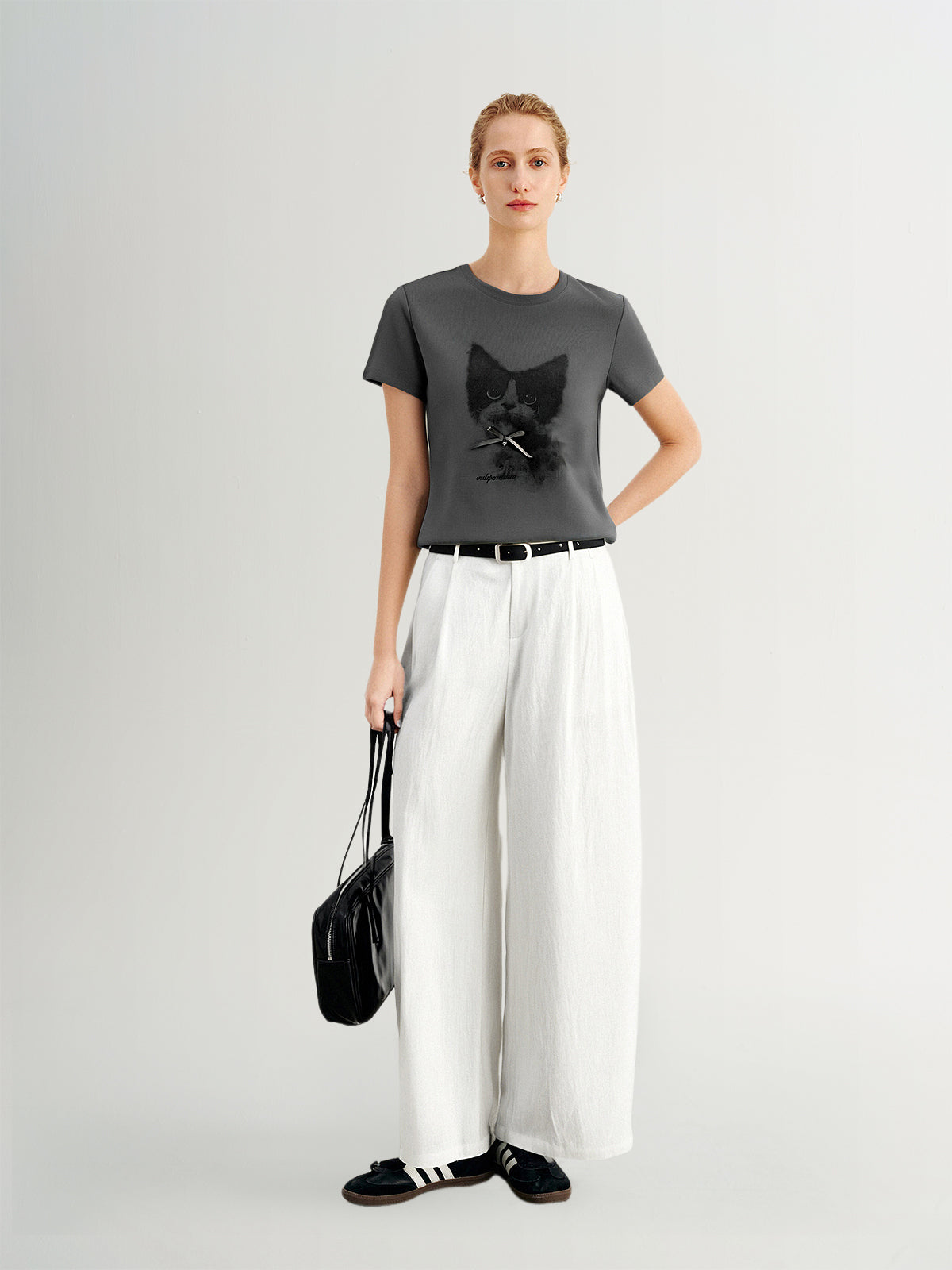 Grey Cat Graphic Tee