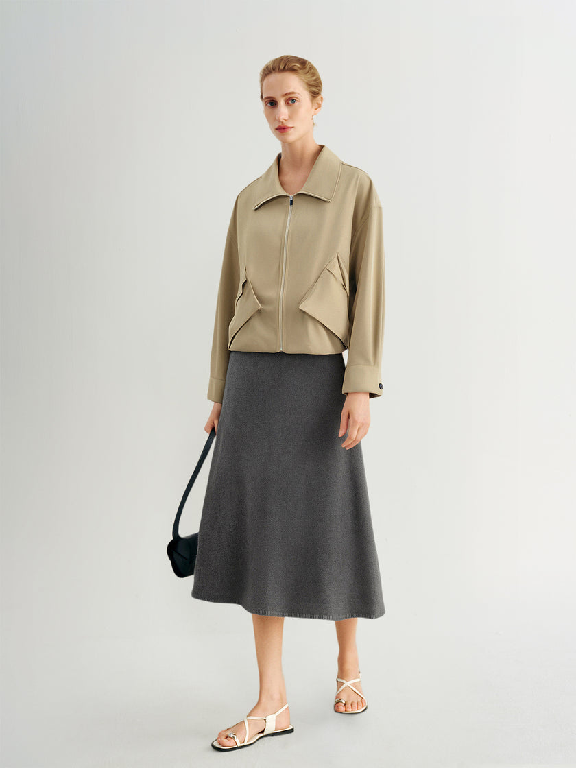 Cropped Trench-Inspired Jacket