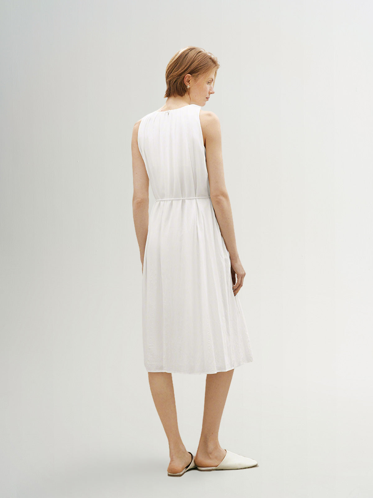 Stand Collar Sleeveless Dress