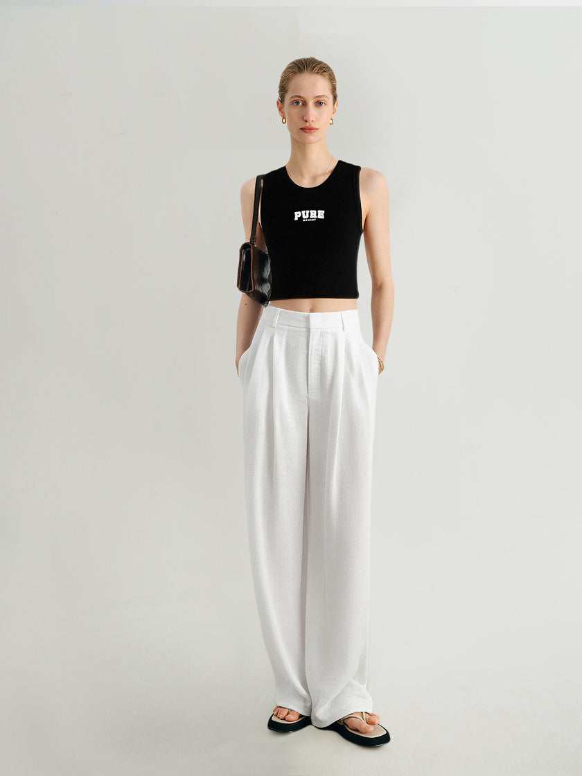 Cotton Blend Slim-Fit Cropped Tee