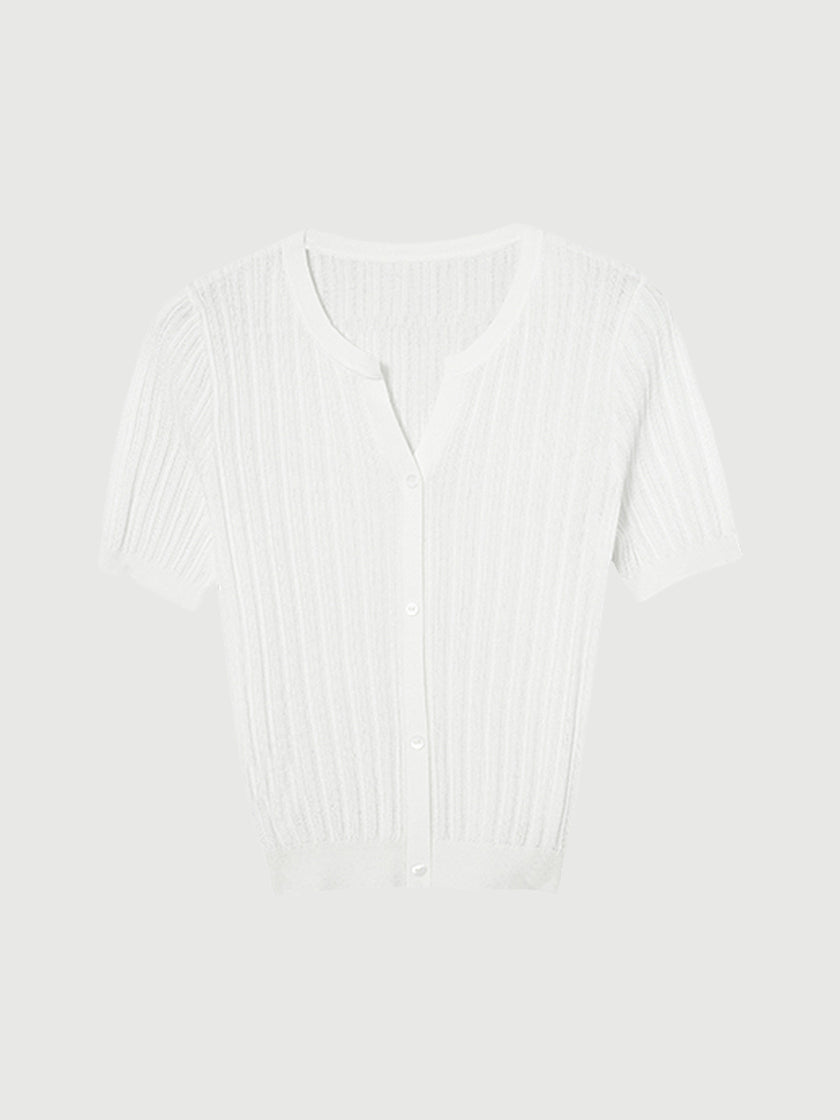 V Neck Knit T-Shirt