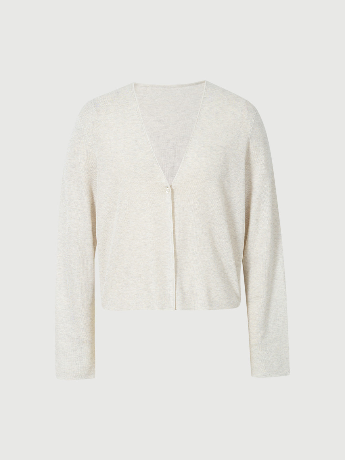 Linen V Neck Short Knit Cardigan