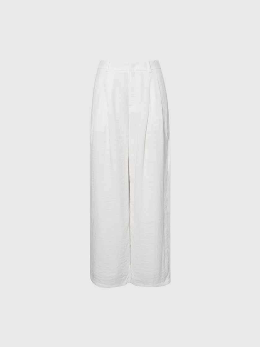 White Wide-Leg Trousers