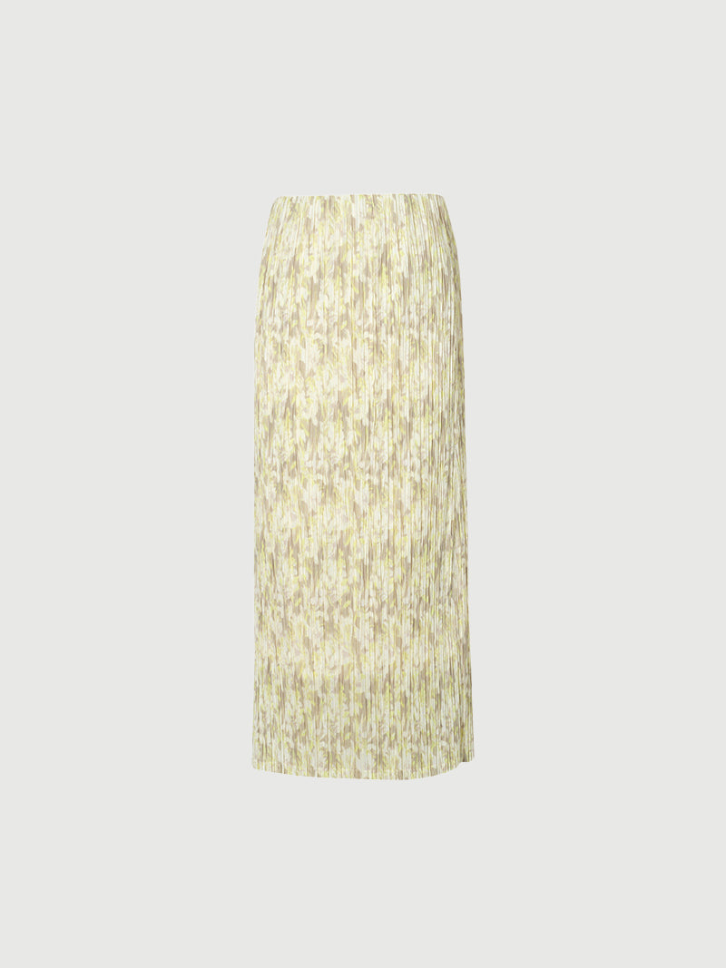Floral Pleated Midi Skirt
