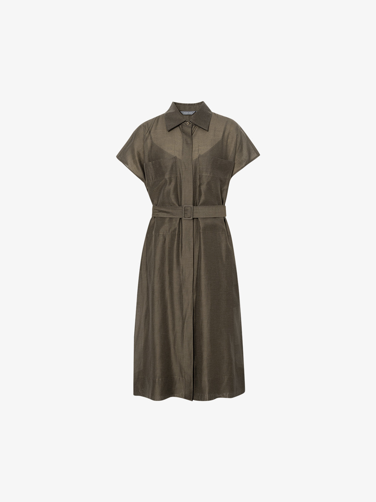 Short Sleeves Tie Belt Dress