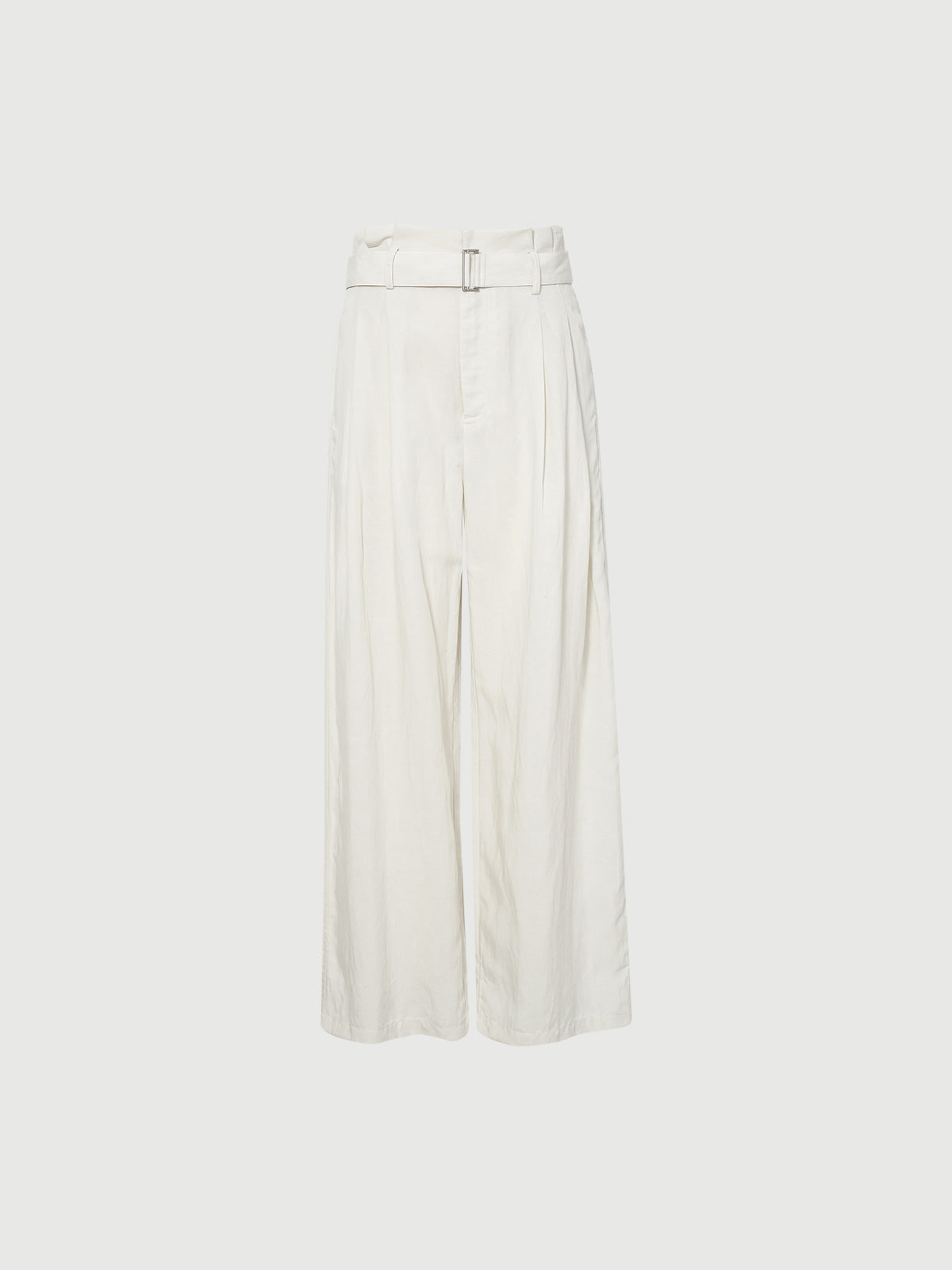 Wide Leg Lyocell Flax Belted Pants