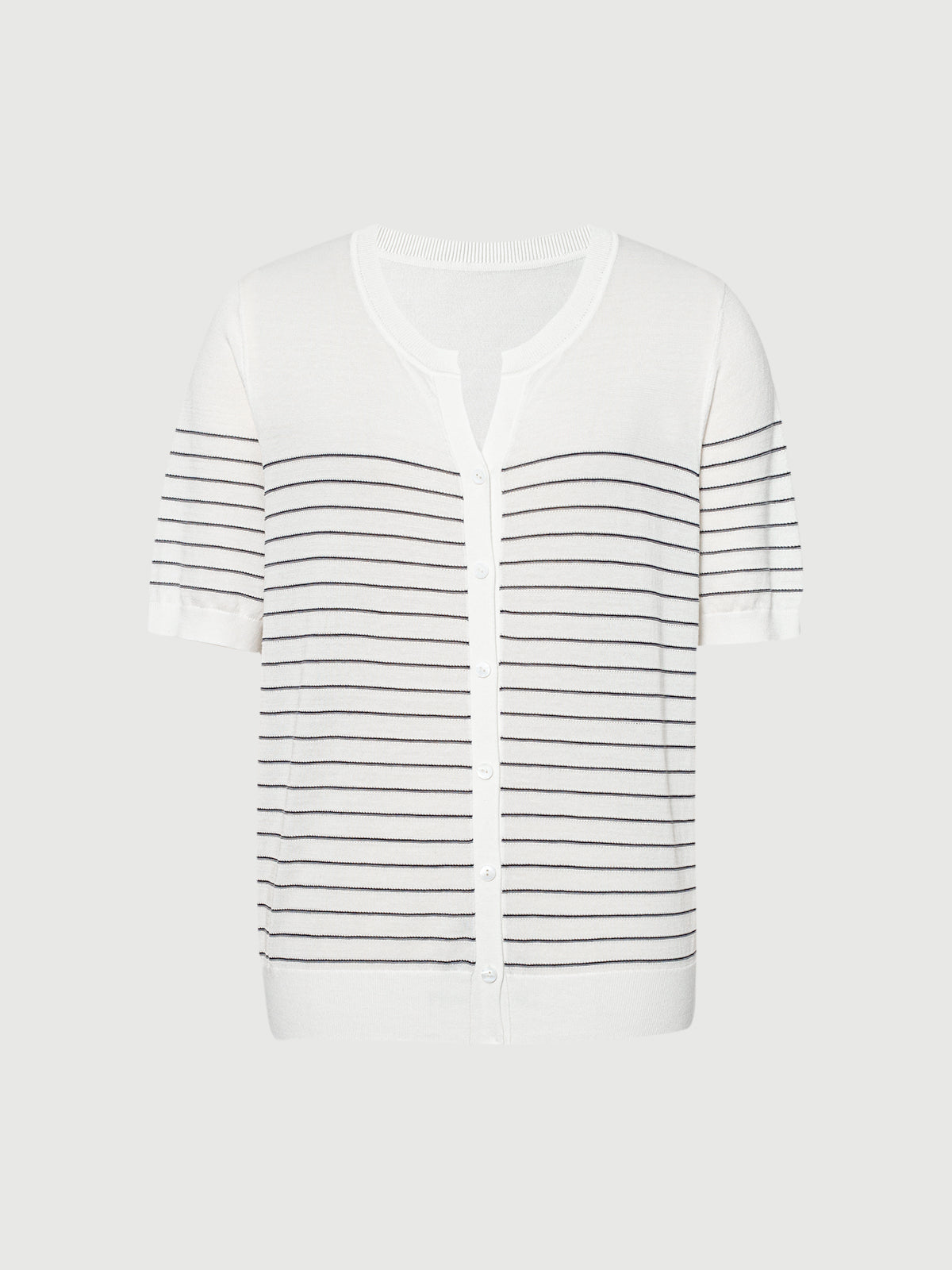 Lyocell Striped V-Neck Tee