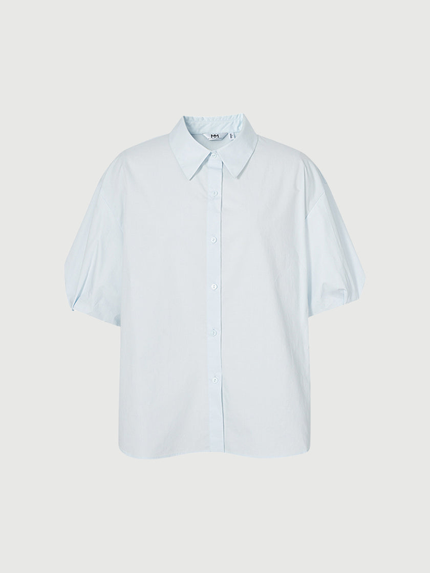 Puff Sleeves 100% Cotton Shirt