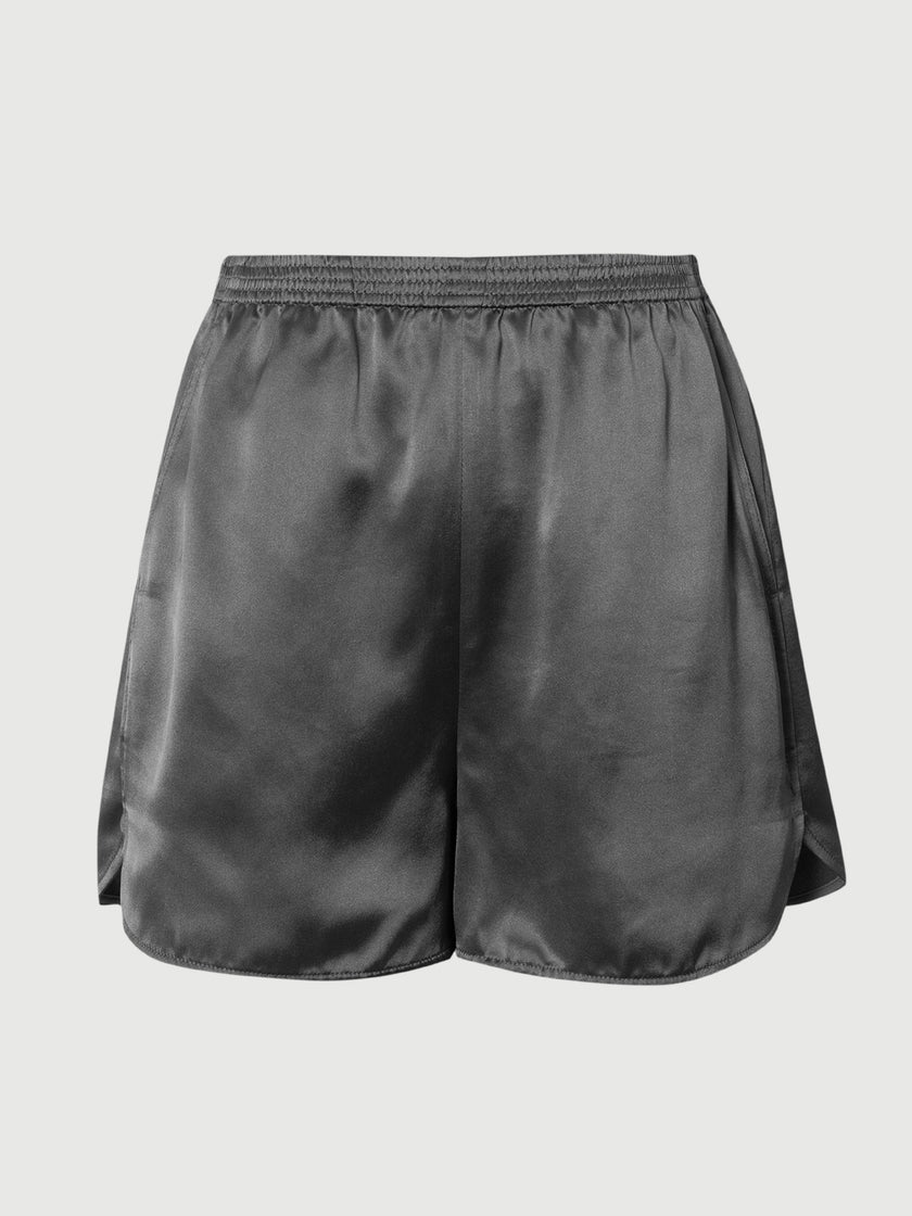 Gray Acetate Blend Shorts