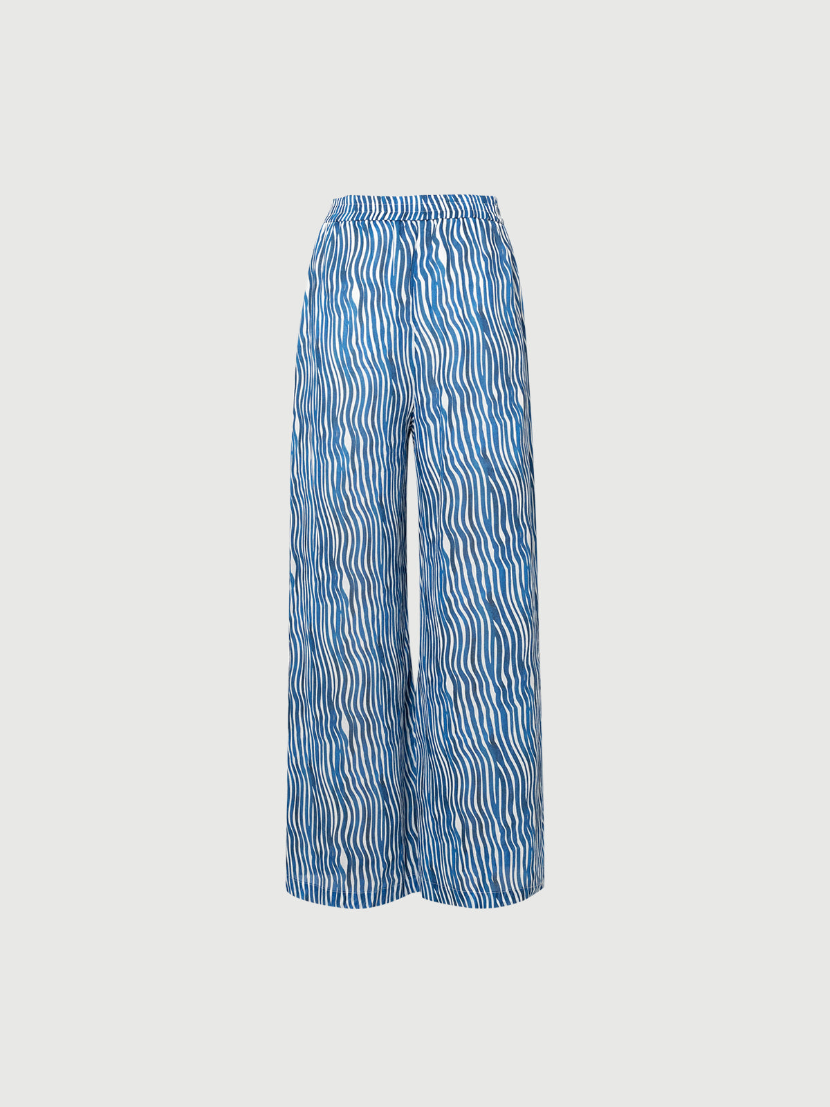 Wave Pattern Cotton Trousers
