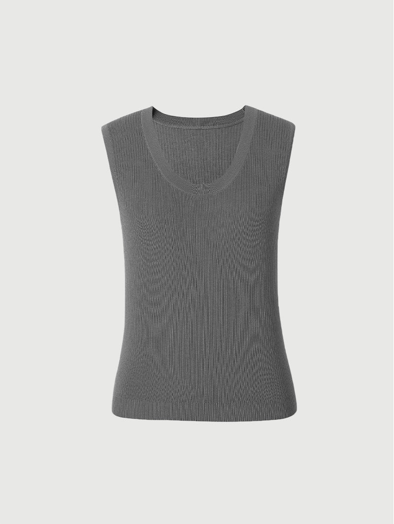 Sleeveless Lyocell Knit Tank Top