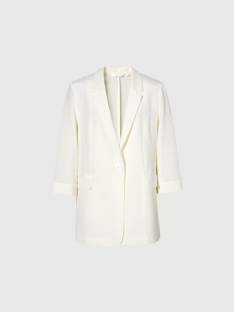 Quarter Sleeves Silk Blazer
