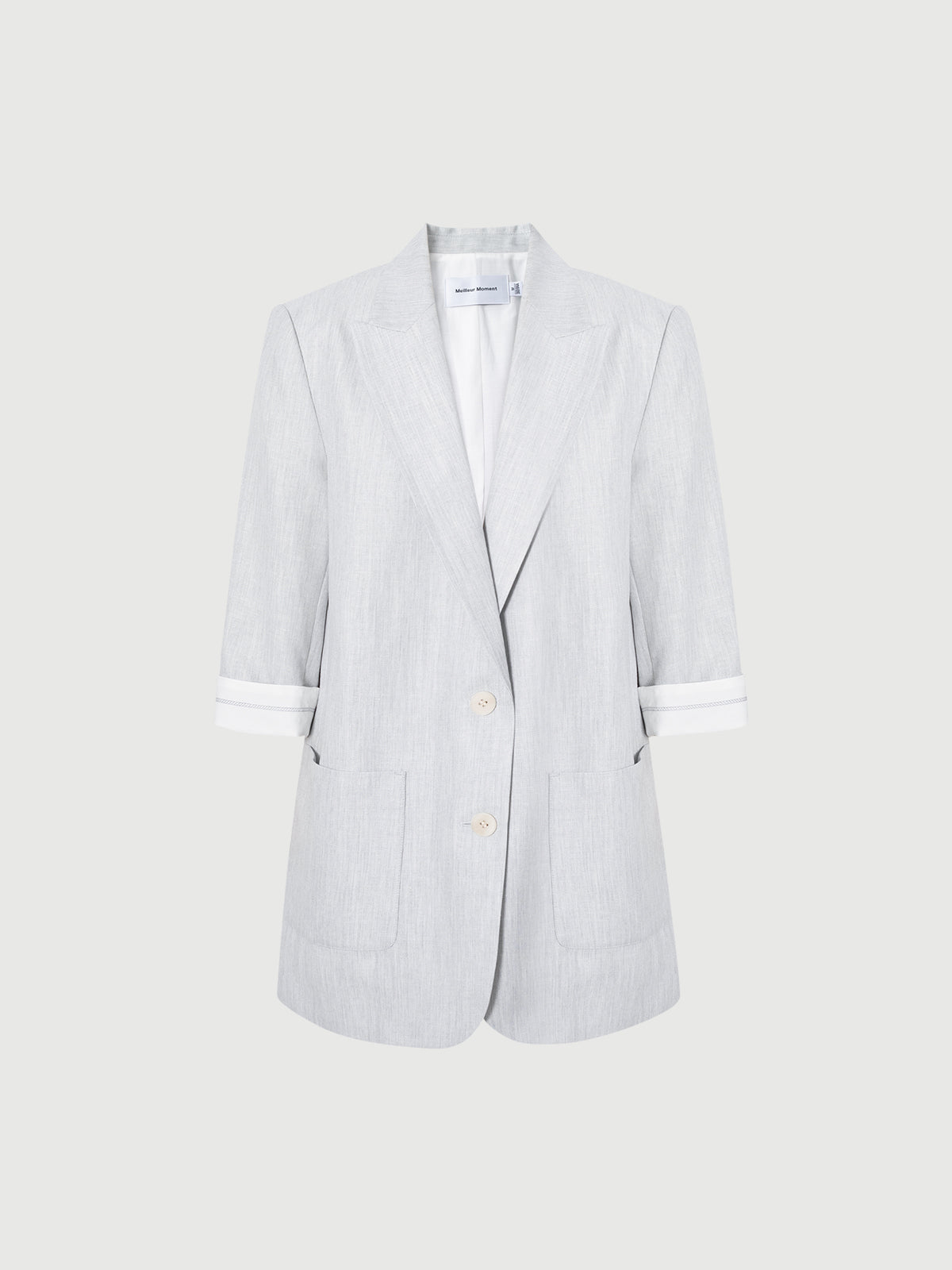 Linen-Blend Peak-Lapel Blazer