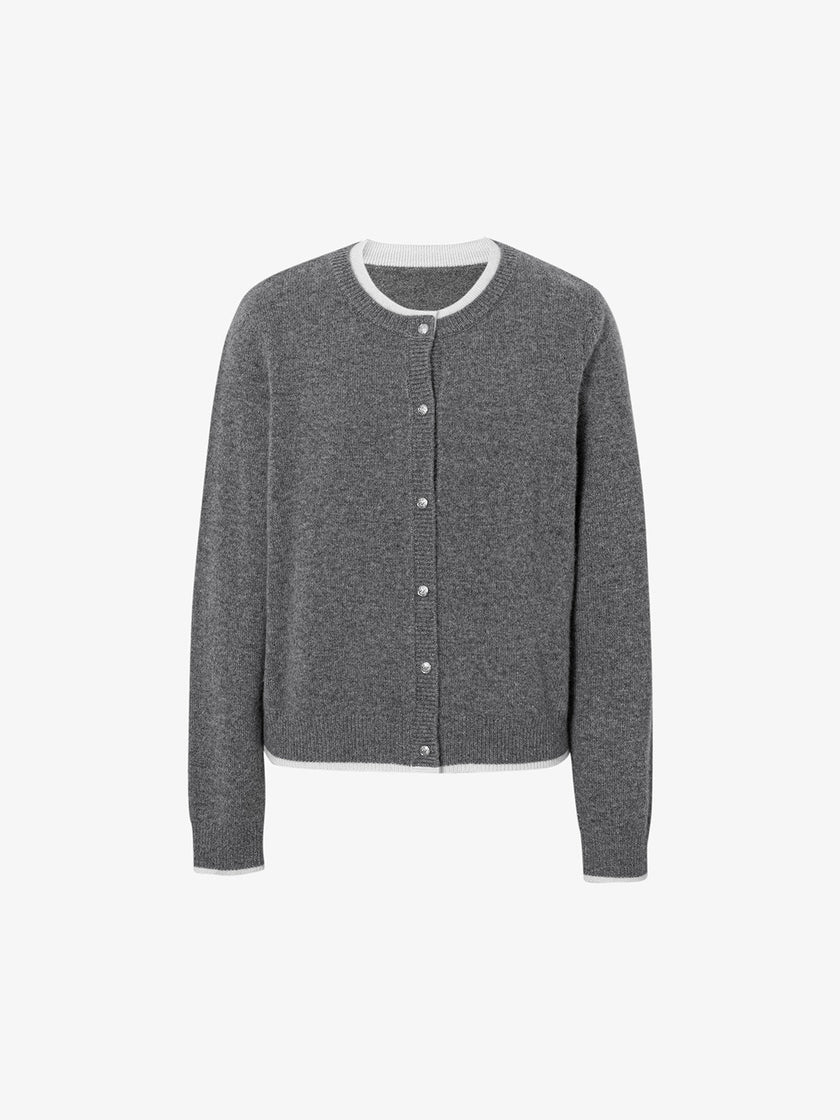 Pure Cashmere Contrast Binding Sweater