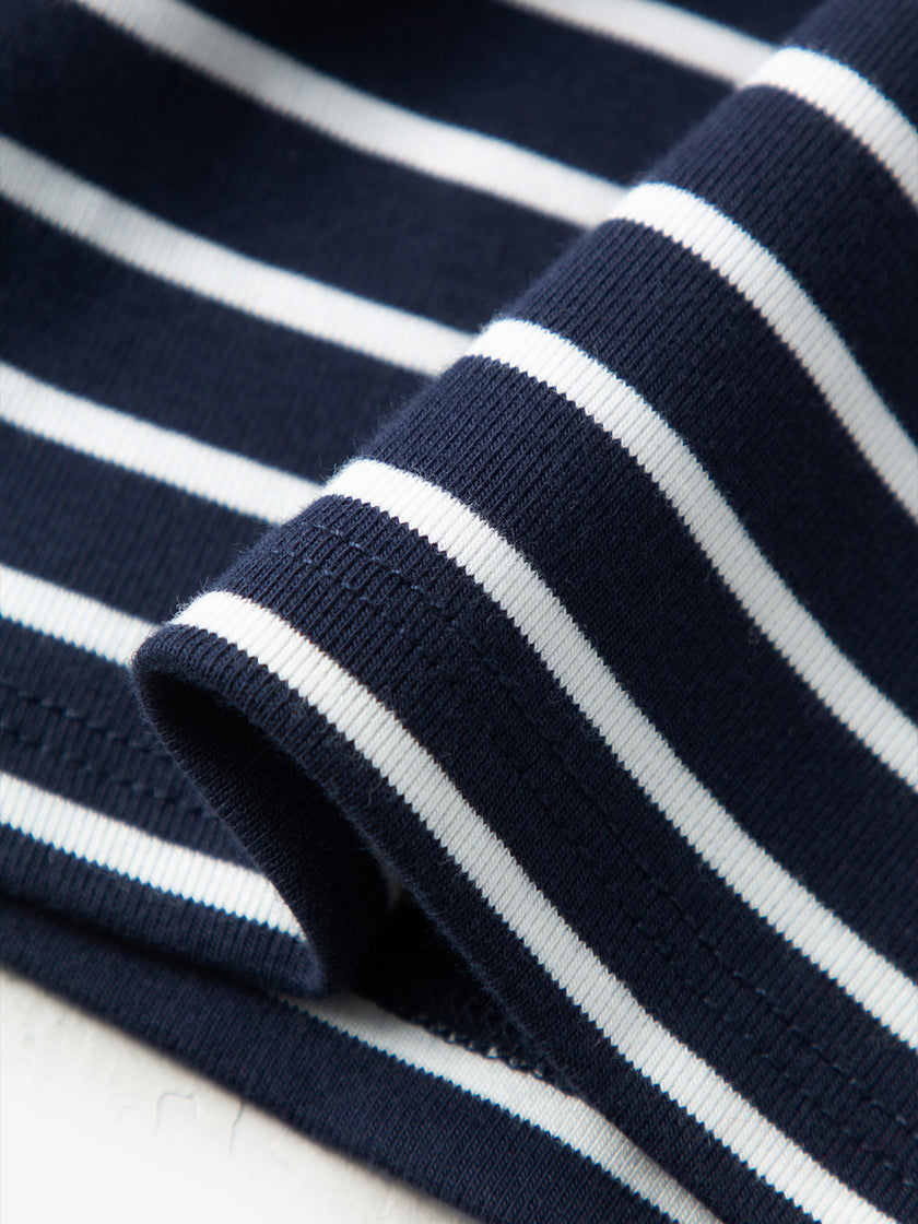 Stripe Round Neck Cotton T-Shirt