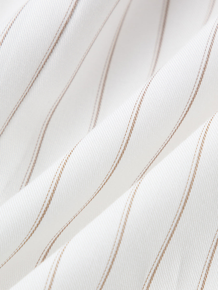 Striped V Neck Quarter Sleeves Shirt