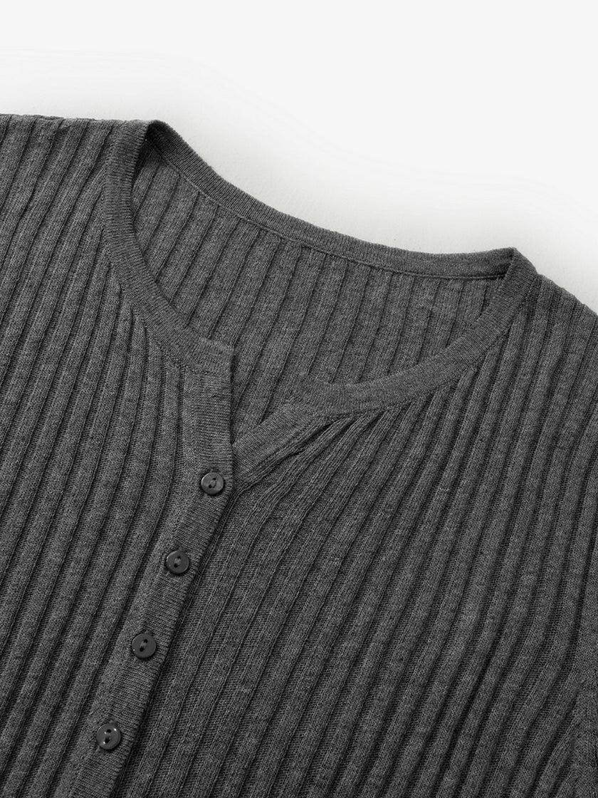 V Neck Knitwear T-Shirt