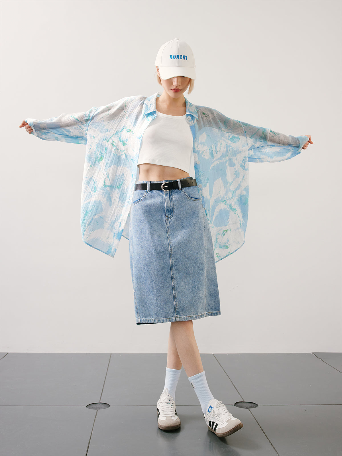 Denim A-line 100% Cotton Skirt