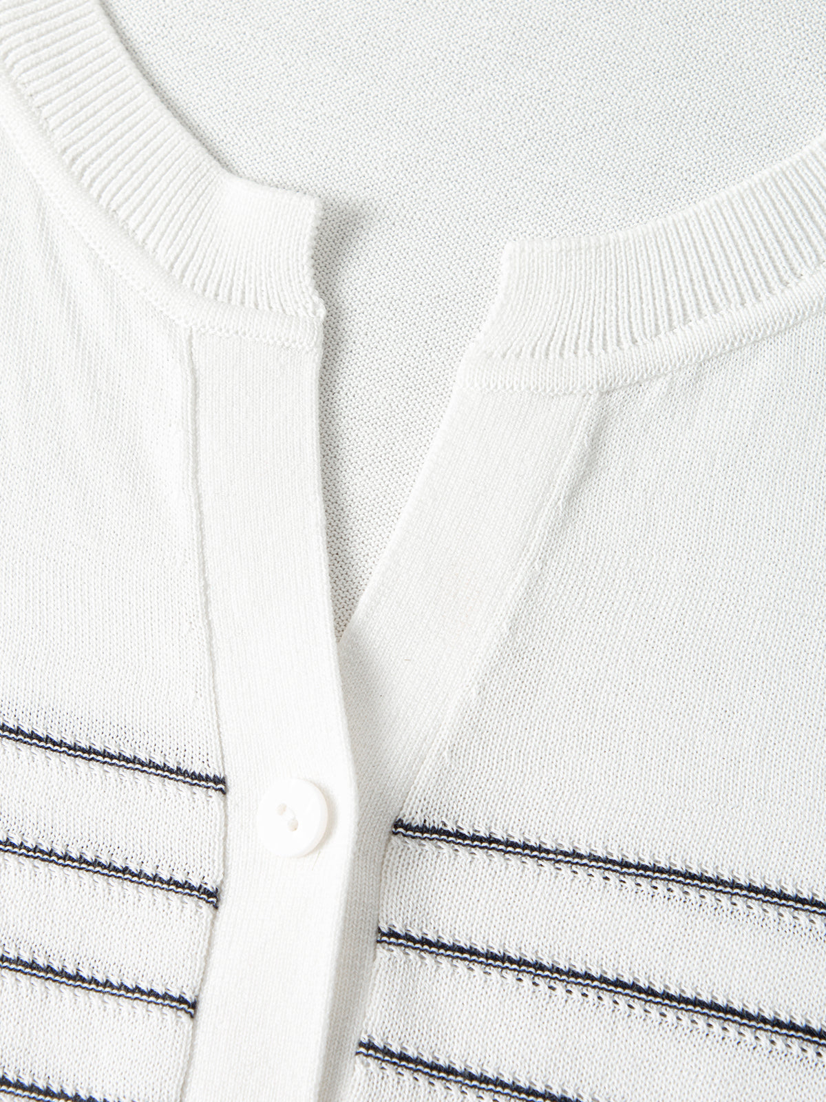 Lyocell Striped V-Neck Tee
