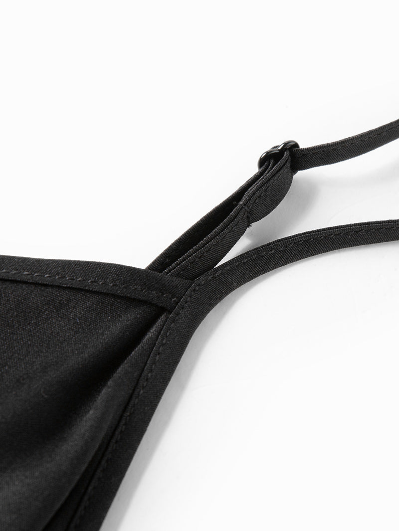 V Neck Silk Tankini Top