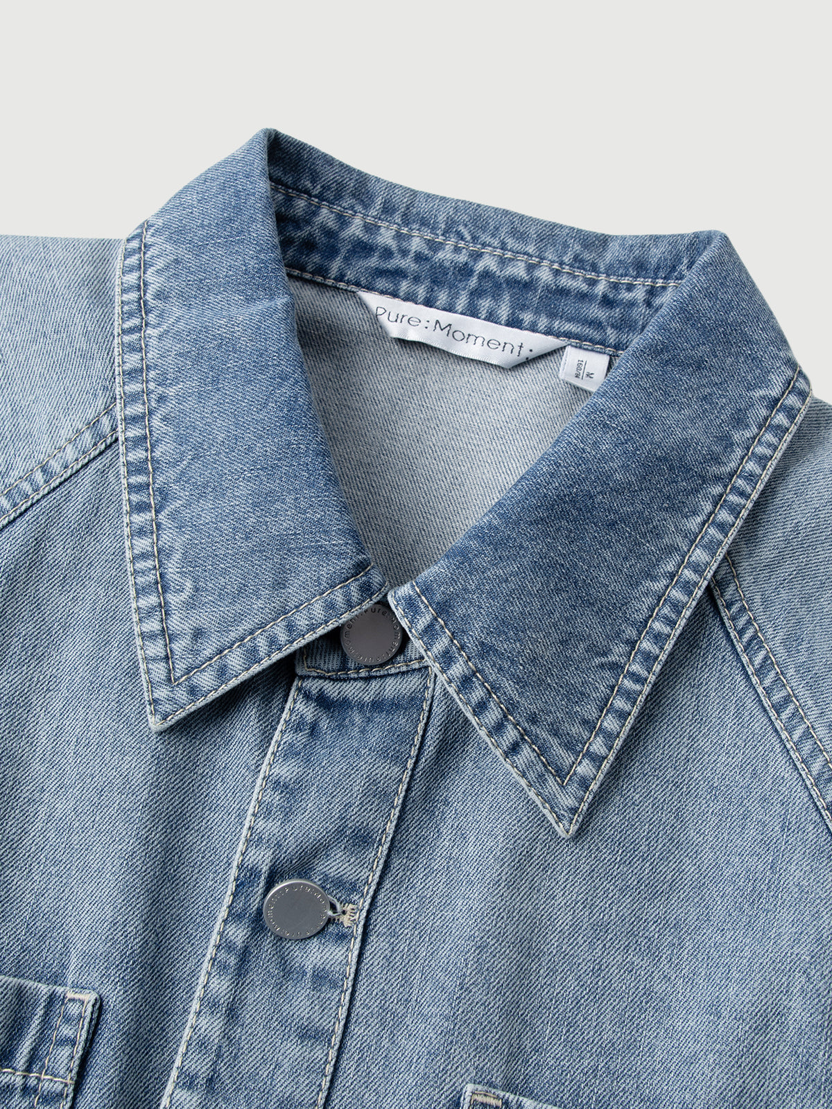 Cotton Denim Sleeveless Shirt Dress