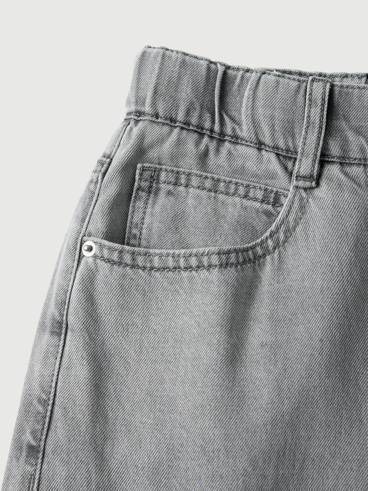 Gray Wide-Leg Jeans Pants