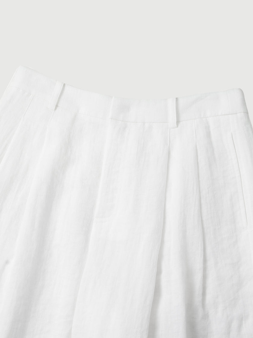 White Wide-Leg Trousers