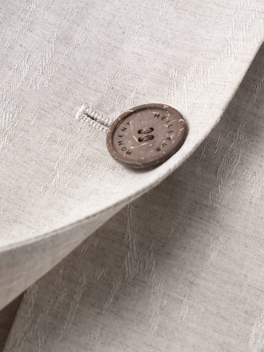 Linen-Blend Sleeveless Belted Vest