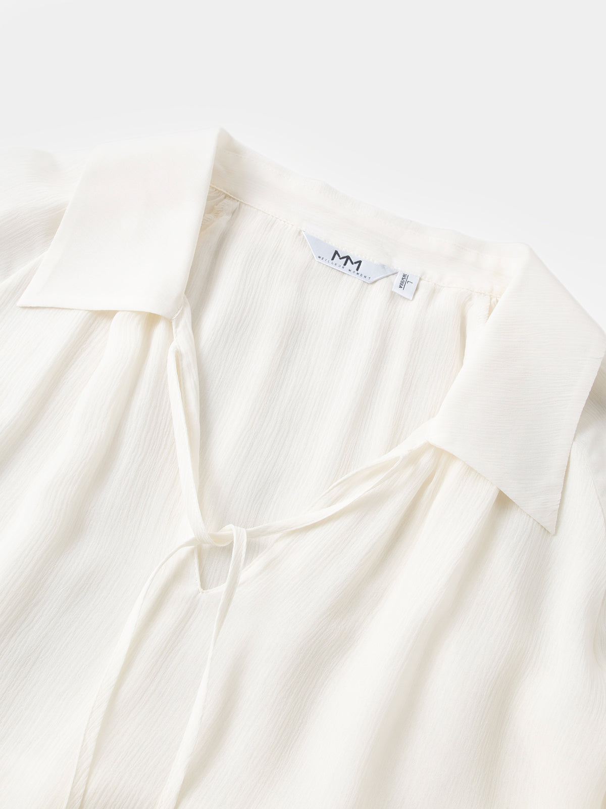 Tie-Neck Silk Raglan Blouse