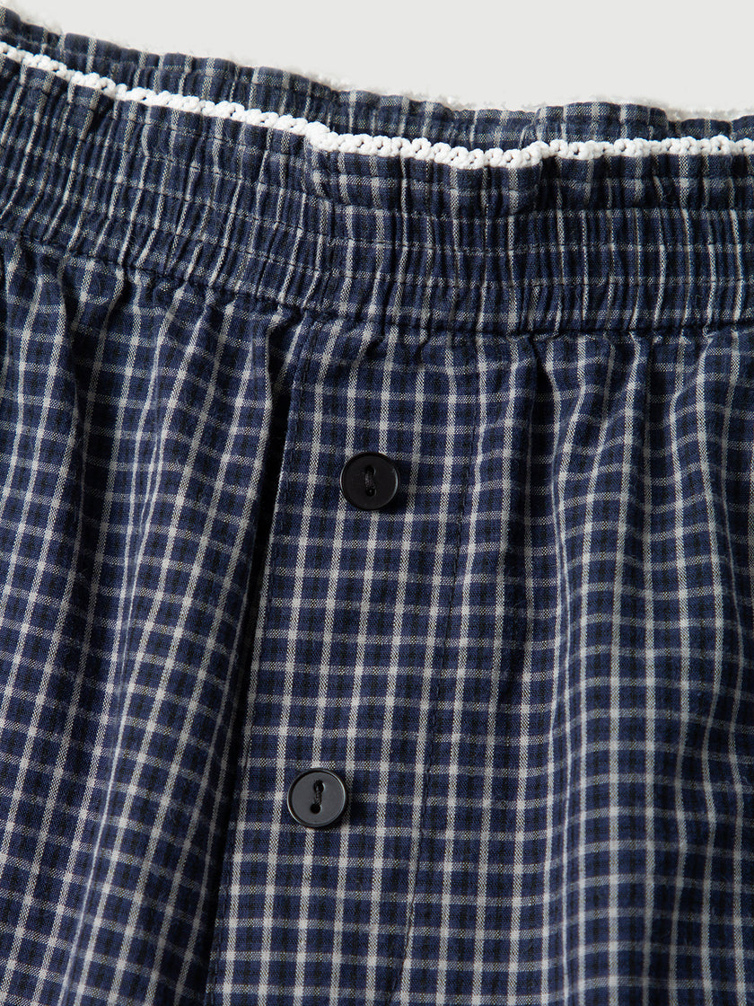 Cotton Plaid Pants
