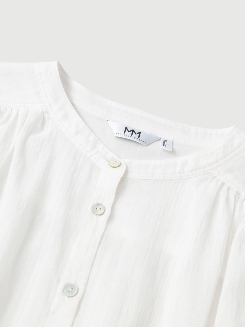 Cotton V-Neck 3/4 Sleeve Blouse