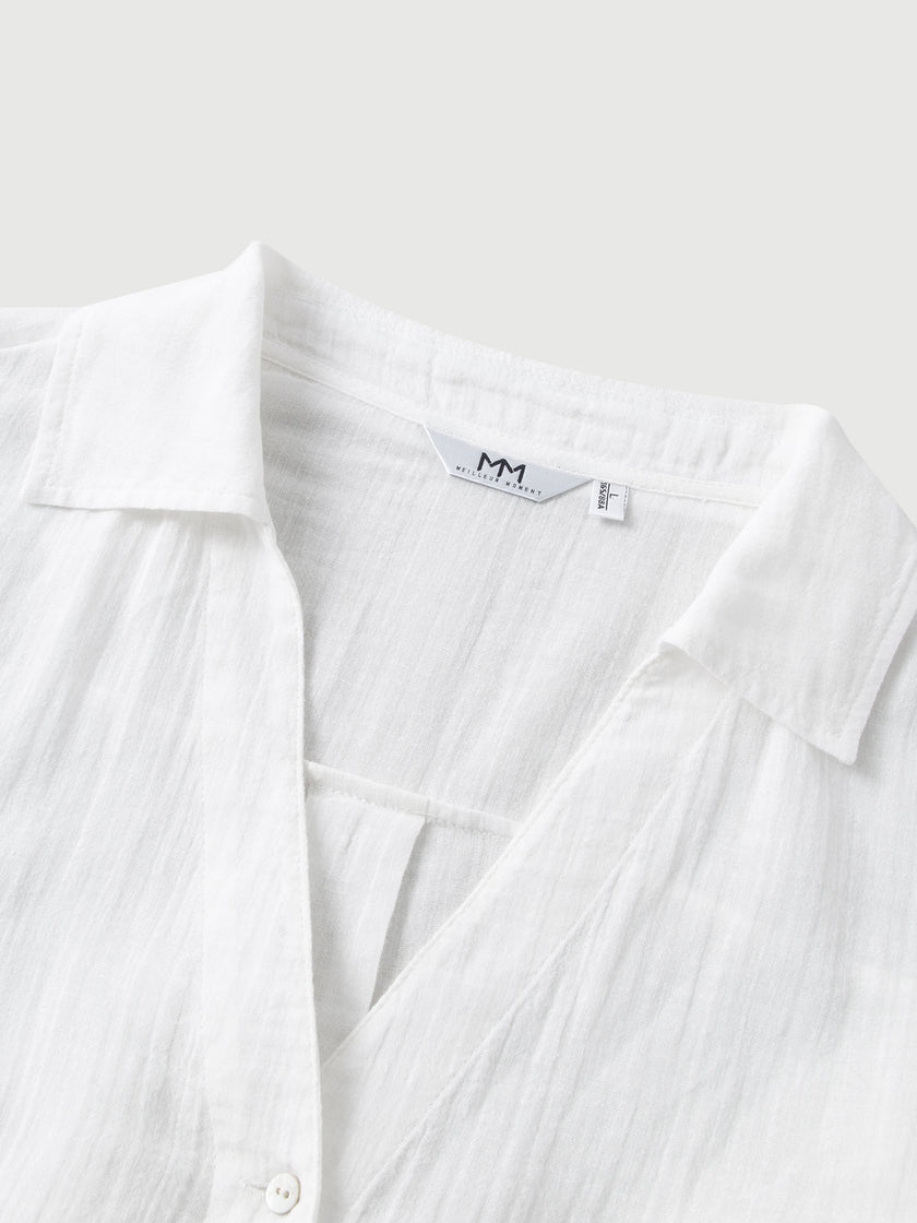 V Neck Long Sleeve Overshirt