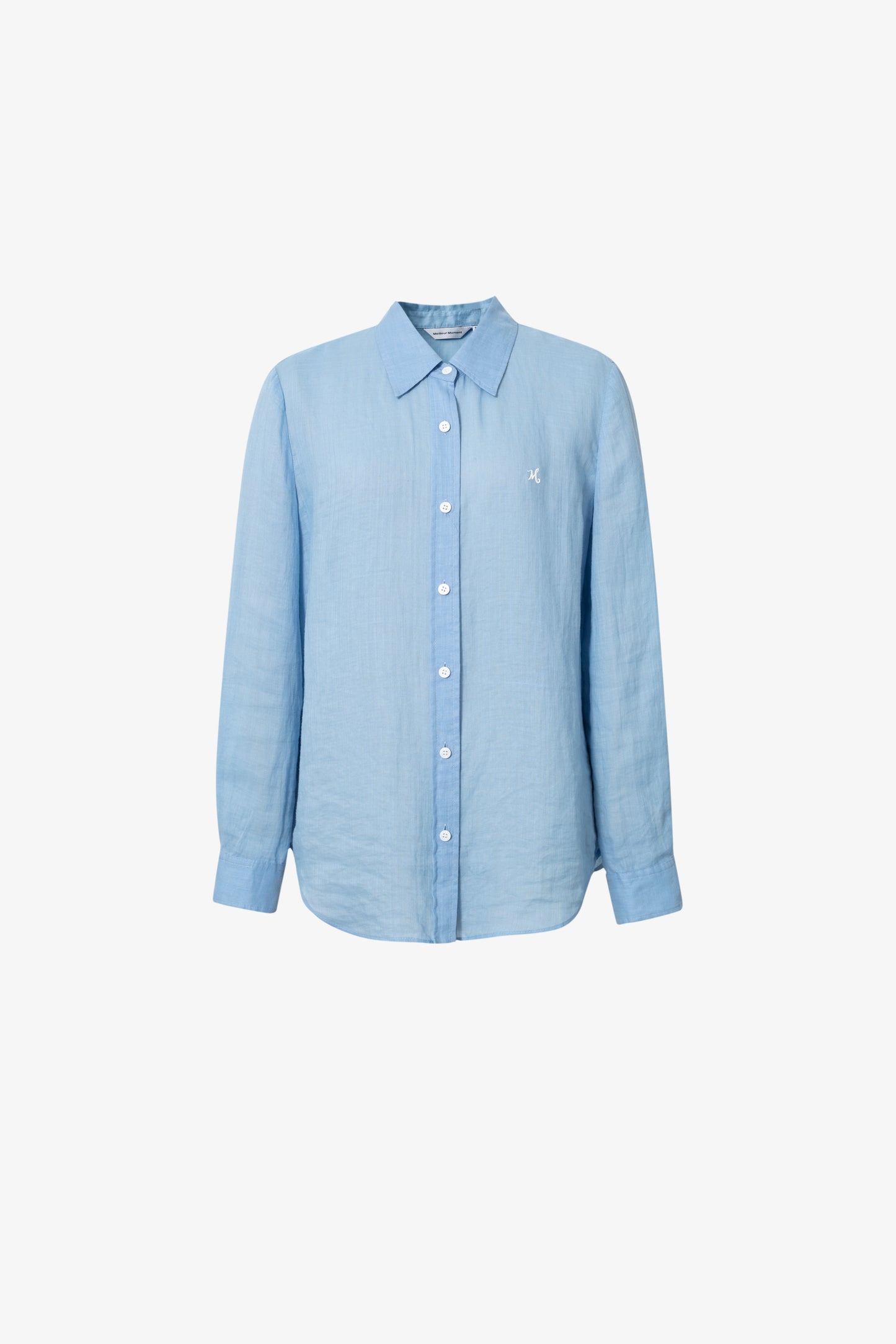 Ramie Structured Shoulder Collared Shirt