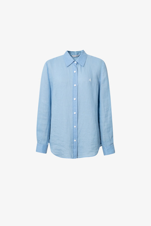 Load image 1 in gallery view. Ramie Structured Shoulder Collared Shirt