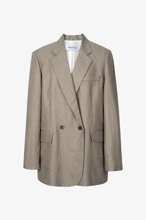 Load image 1 in gallery view. Linen Double-Breasted Blazer