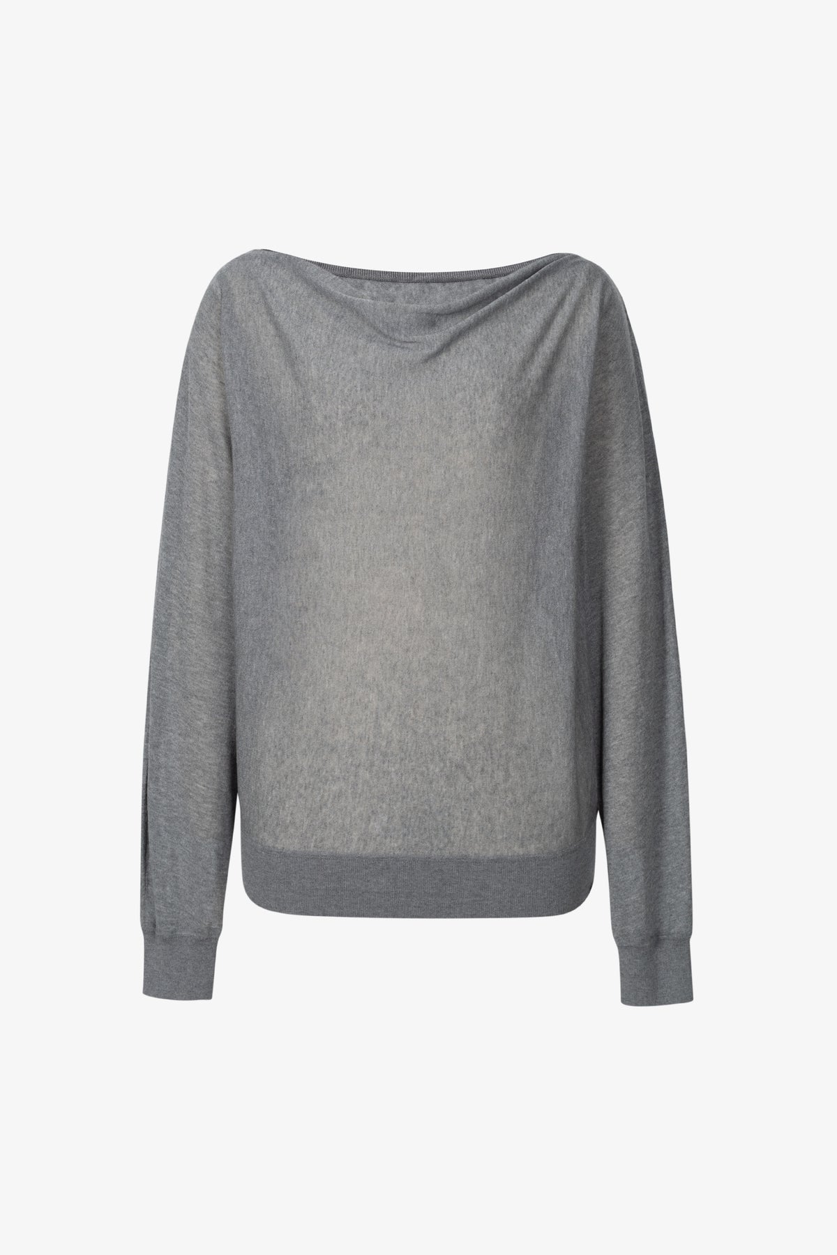 Drape-Neck Lyocell-Blend Sweater
