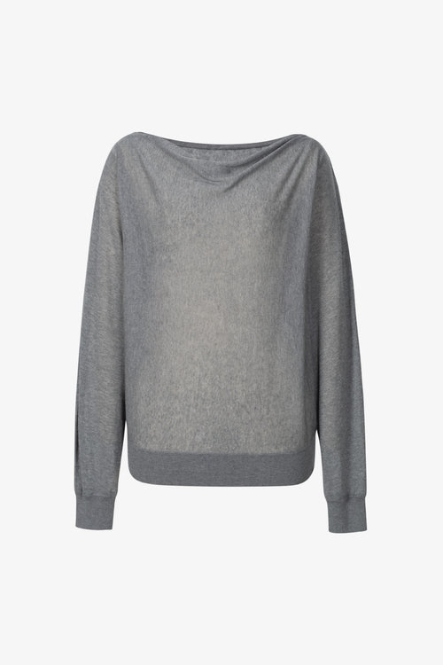 Load image 1 in gallery view. Drape-Neck Lyocell-Blend Sweater