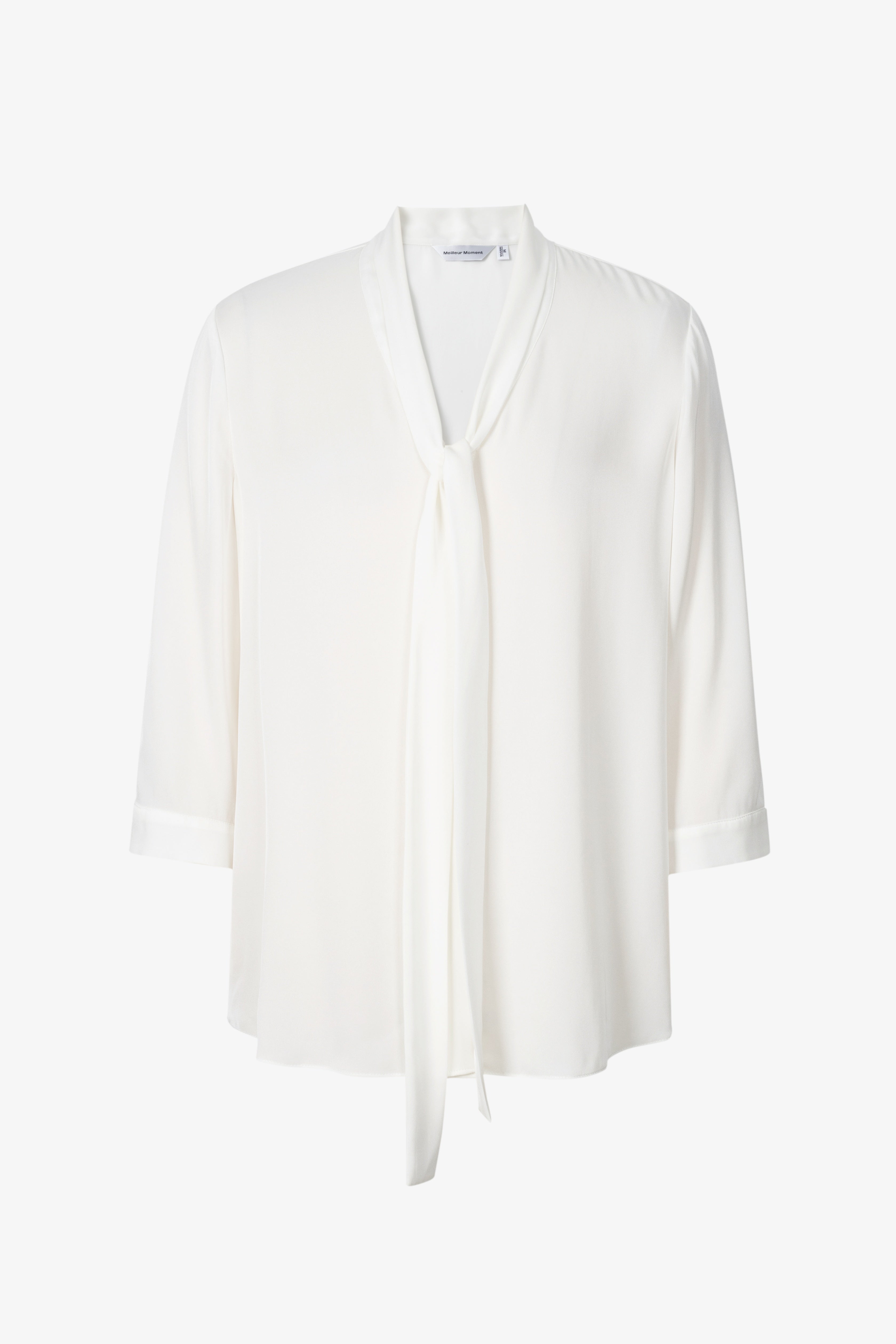 Refined Silk Tie-Neck Blouse
