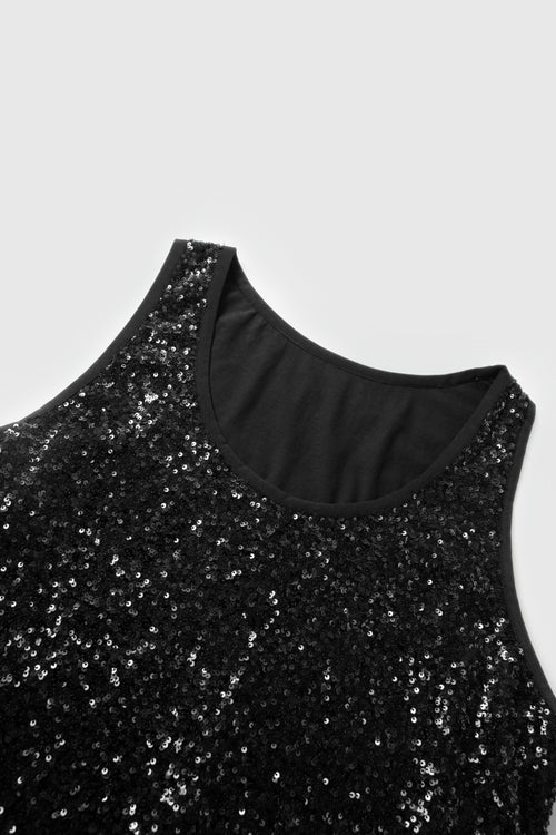 Load image 1 in gallery view. Sequin Scoop-Neck Tank Top