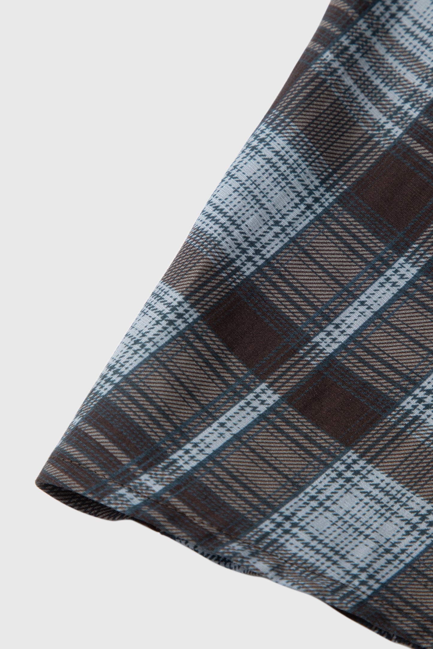 Plaid Lyocell-Linen V-Neck Slip Dress