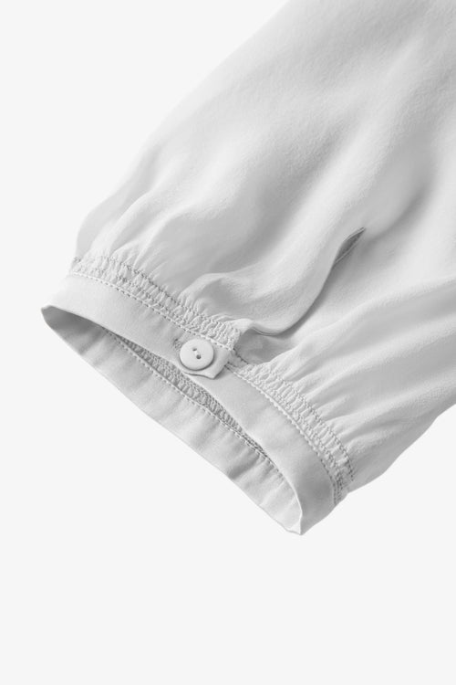 Load image 1 in gallery view. Ruffled Silk V-Neck Blouse